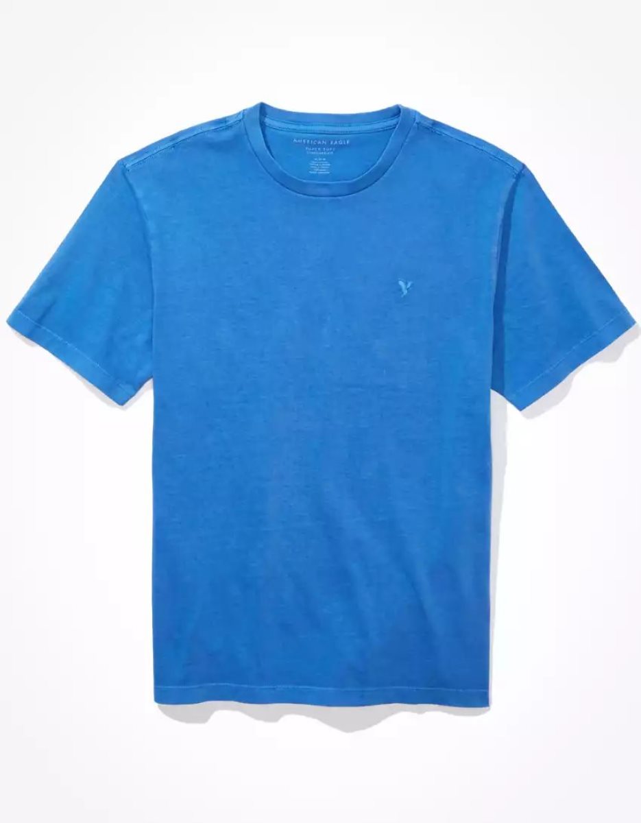 T Shirts American Eagle AE Super Soft Legend Bleu Homme | YTM-57016678